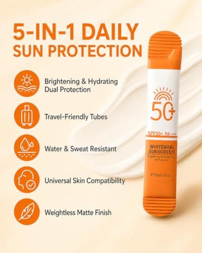 24 Pack Mini Travel Sun Cream, Sunscreen SPF 50+, Travel Size Sunscreen for Face & Body, Portable Skincare Set for Handbag, Holidays, Commute, Beach & Outdoor Trips, Mini 8g Tubes — view 2