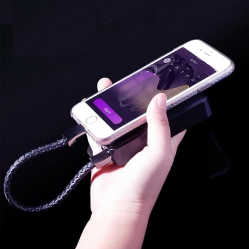 SAMERIO Type C to IOS Short Charging Cable 20cm Fast Portable Bracelet Charger Leather Braided Wrist Data Transfer Cord Perfect Christmas Birthday/Valentine's Day Gift — view 4