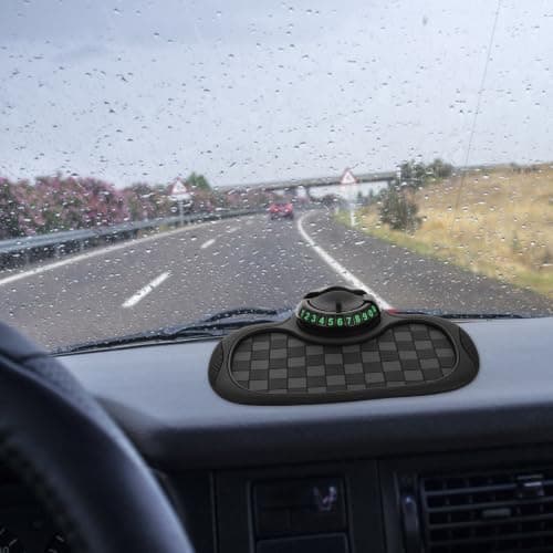 Car Phone Holder Mat for Dashboard Parking Number Display Black — view 4