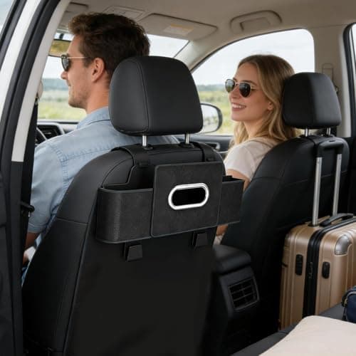 Back Seat Organizer Waterproof Leather Pocket with Hook — view 2