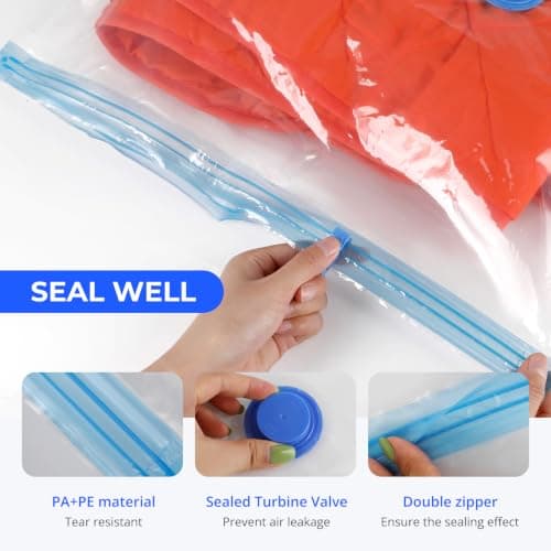 15 Pack Vacuum Storage Bags with Cordless Electric Pump in 5 Combo Sizes — view 3