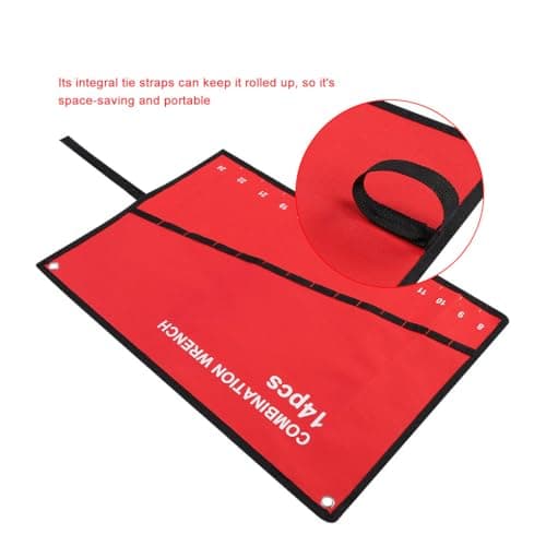 KIXZSAZ Portable Oxford Tool Roll Bag Easy To Transport And Access Tools Cloth Heavy Duty Oxford Tool Roll Bag Multi-pocket, red 6 pack — view 4