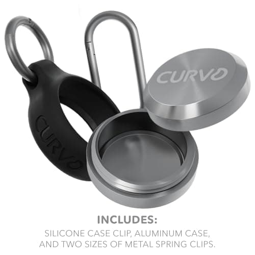 CURVD Premium Carrying Case - Durable Travel Keychain Container, Waterproof Holder for Earplugs, Pills, Coins Compatible with Loop, Eargasm & Vibes, Mini Purse Pill Box Container (Black) — view 2
