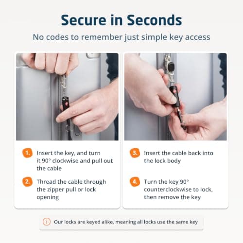 2-Pack TSA Approved Luggage Locks with Keys for Travel | Flexible, Ultra Secure Mini Key Padlocks Made from Zinc Alloy | Luggage Locks | TSA Locks | Black — view 4