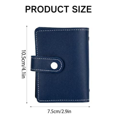 Kemay Minimalist PU Leather Credit Card Holder Wallet for Men & Women, Slim RFID Blocking Bank Card Case with 26 Plastic Insert Sleeves, Travel Business Card Organiser(Dark Blue) — view 2