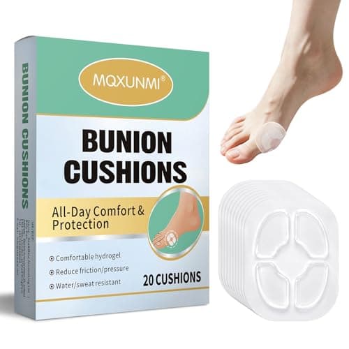 MQXUNMI Hydrogel Bunion Cushion Pads 20 Count Self‑Adhesive Water‑Resistant Pain Relief Protection Against Shoe Friction Pressure for Men Women