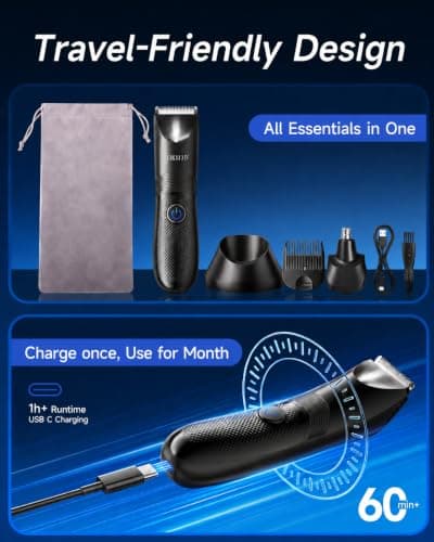 VIKICON 2 in 1 Body Trimmer Men & Women with Nose/Ear Hair Trimmer — view 6