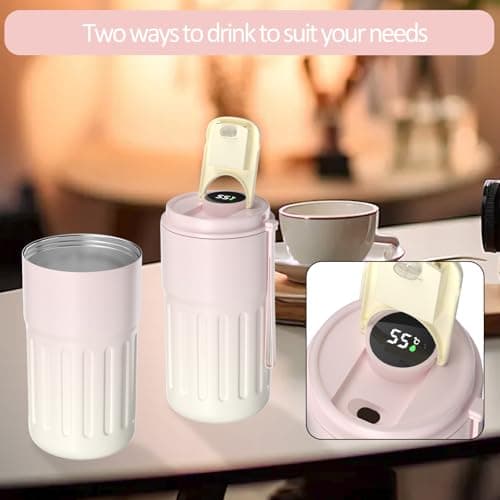 Homealexa Coffee Cup Travel Mugs, Vacuum Insulating Cup 316 Stainless Steel, LED Touch Screen Temperature Gauge, Smart Mug Sealing Bottle 410ml — view 6