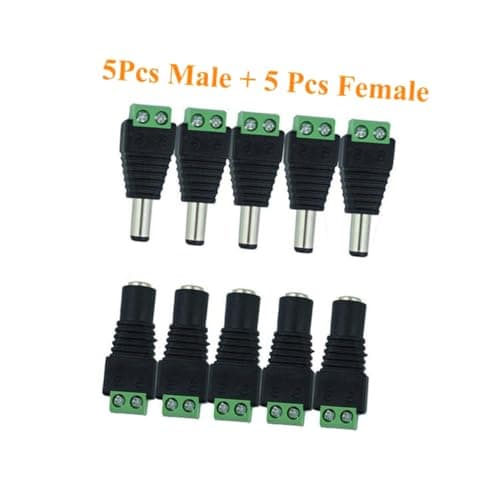 Dc Power Connector 12v Male and Female Plug Adapter 10 Pack — view 2