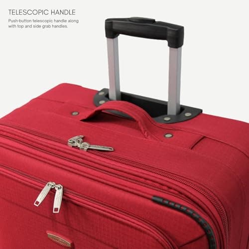 ARIANA Suitcase Medium Lightweight Luggage Trolley Expandable Suitcase 2 Wheel Travel Bag - 70x46x26cm (Red, 26" Medium) — view 6