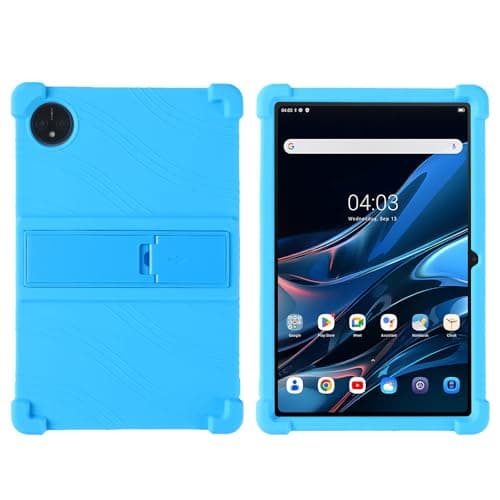 INSOLKIDON Compatible with Case for Blackview Tab 10 WIFI 10.1 inch tablet, Full Coverage Ultra Slim adjustable Stand Silicone Shockproof Lightweight Protective Cover Case (Sky Blue)