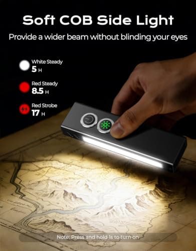 Babacom 1300LM Torch Rechargeable with UV Light & Red Side Light, 7 Modes — view 3