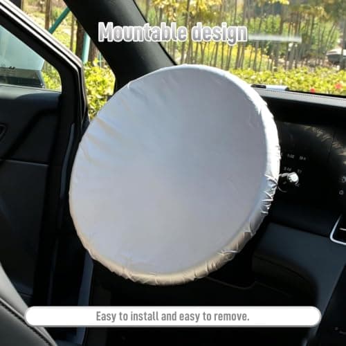 Car Steering Wheel Sunshade - Heat Resistant Steering Wheel Cover | Protective Sun Shade Automotive Accessories for Vehicle Travel Hot Weather Truck Outdoor Parking (2PC) — view 2