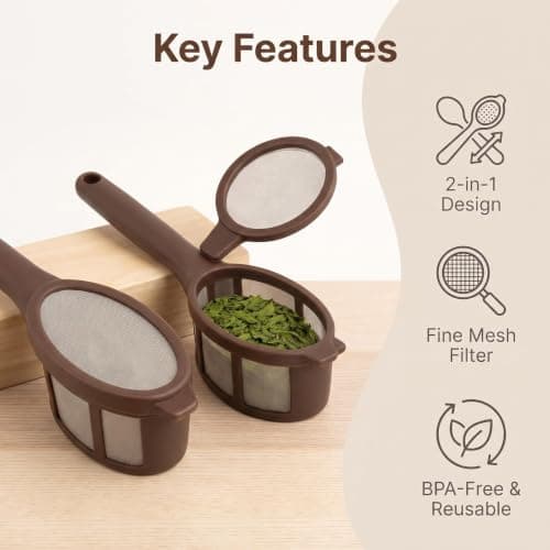 Reusable Coffee/Tea Infuser – Fine Mesh Strainer, Loose Leaf & Ground — view 2