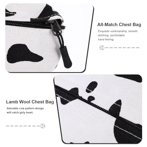 PHENOFICE Cow Pattern Cross Body Bag Lamb Wool Fashion Chest Bag — view 5