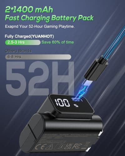YUANHOT Rechargeable Battery Pack for Xbox Series X/S/One/Elite,LED Display — view 3