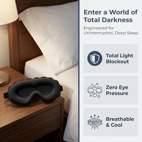 3D Sleep Mask for Women Men, Zero Eye Pressure Contoured Blindfold — view 2