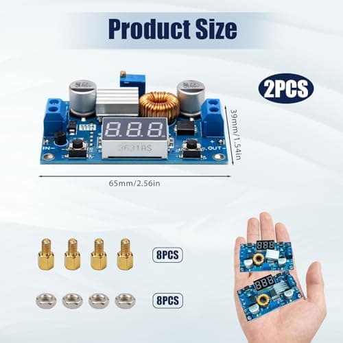 2Pack DC-DC 5A Buck Converter 4-38V to 1.25-36V Step-Down Voltage Regulator — view 2
