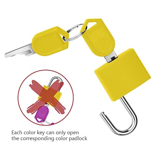 Flintronic 10 Pack Suitcase Lock with Key Small Padlock Luggage Lock Travel Lock Backpack Lock, Color Metal Padlock with Key, Small Padlock for Travel Backpack Play Fitness — view 6
