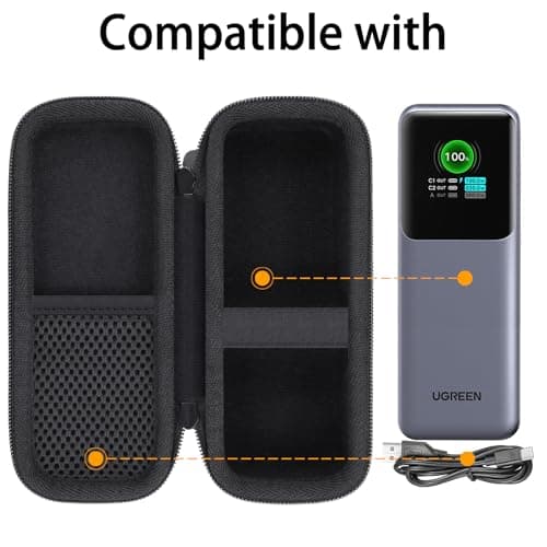Aenllosi Hard Case for UGREEN Nexode 25000mAh 200W Power Bank, Black — view 2