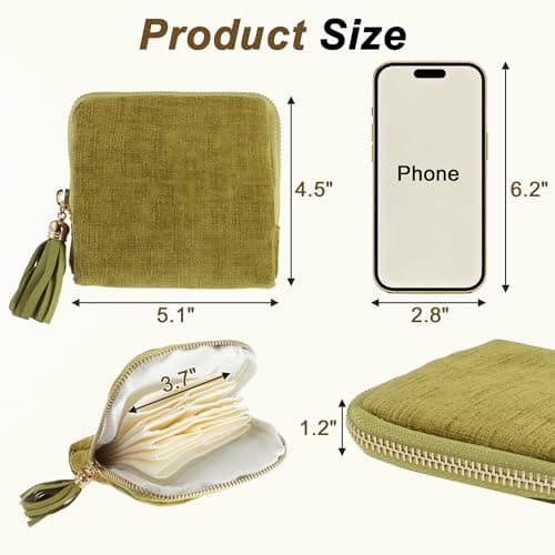 VOCOSTE Travel Jewelry Case, Portable Jewelry Organizer with 6 Independent Layers, Small Pouch Bag for Necklace Bracelet Rings Earring Storage, Women Gift Idea, Green — view 4
