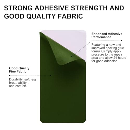 sourcing map 2pcs Repair Patches 10x20cm Self Adhesive Patches Dark Green — view 3