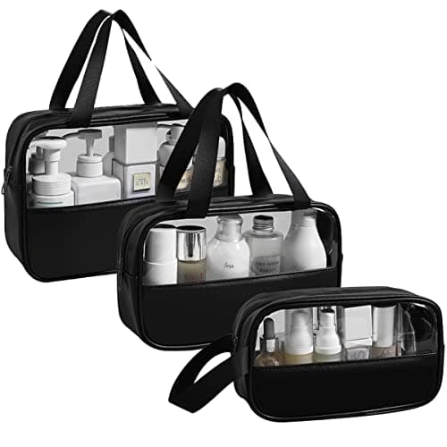 Mikytoper Clear Toiletry Bag 3 pcs, Waterproof Wash Bags Set in PVC