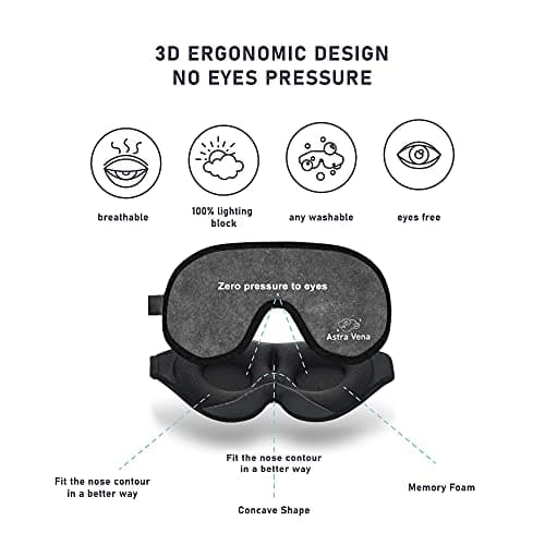 Sleep Mask for Kids with Blockout Light - Memory Foam 3D Contoured Eye Mask - Eye Cover & Travel Sleep Mask, Blindfolds for Kids, Girls, Boys (Grey) — view 2