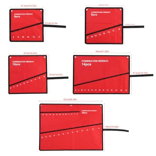 Zymoplas Portable Oxford Tool Roll, Easy to Carry and Access, Made of Fabric, Heavy Duty Oxford Tool Roll, Multi-Pocket Tool Bag, Red 6 Pack — view 4