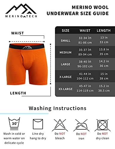 Merino.tech 100% Merino Wool Underwear Men - Mens Boxer Shorts 1-2 pack (Medium, 1 Pack - 190 Midnight Navy) — view 6