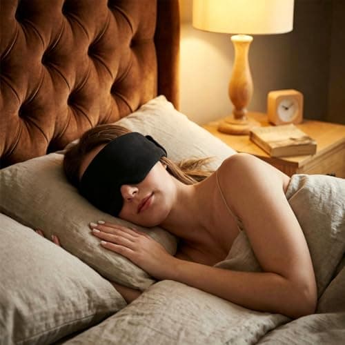 Uitee Eye Mask Blackout Cotton Blend Black Blindfold for Sleeping Travel — view 5
