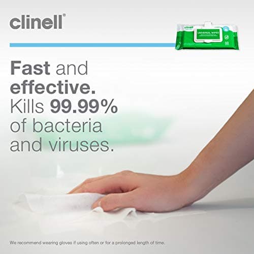 Clinell Universal Cleaning and Surface Disinfection- Multi Purpose - Kills 99.99% of Germs, Effective from 30 Seconds - 1 x Clip Pack of 50 Wipes — view 3