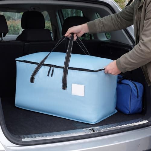 Dntorx 4 Pack 90L Moving Bags,Waterproof Moving Boxes with Zips,Light Blue — view 5