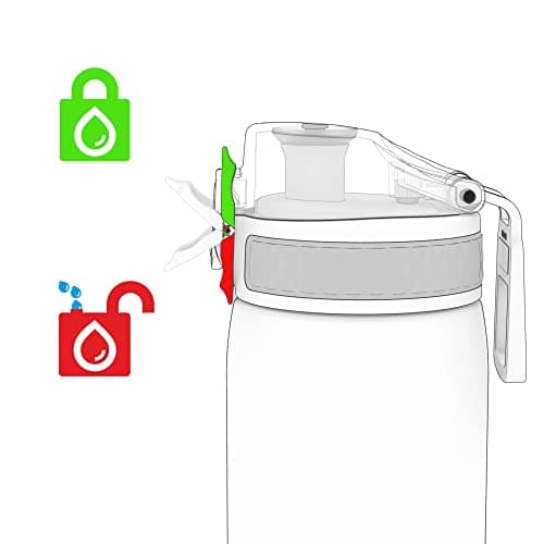 Ion8 Water Bottle, 500 ml/18 oz, Leak Proof, Easy to Open, Secure Lock, Dishwasher Safe, BPA Free, Hygienic Flip Cover, Carry Handle, Fits Cup Holders, Easy Clean, Carbon Neutral, Blue — view 4