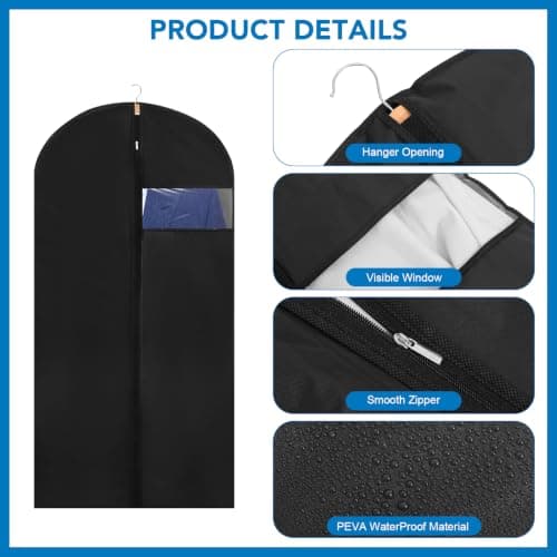 12 Pack Suit Bags PEVA Garment Bag Clothes Covers Suit Protector 60cm*120cm — view 4