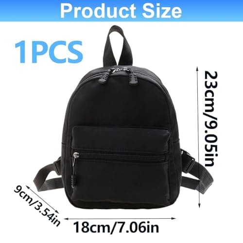 GYTFOG Women Mini Backpack, Small Backpack with Multiple Pockets, Black Rucksack with Lightweight Design, Adjustable Shoulder Strap Fashion Rucksack for Daily Shopping Travel Dating Outdoor Use — view 2