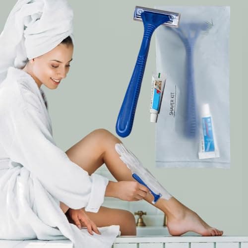 20Pack Luxury Sensitive Skin Travel Disposable Razors Kit with Shave Cream; Individually Wrapped; Clean and Hygienic; Guest Shaving Razor for Hotel, Salon,Spa,Home Care and Travel — view 4