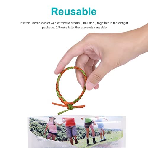 OSDUE 12 Pack Mosquito Repellent Bracelet, Waterproof Anti-Mosquito Wristbands, Adjustable Leather & EVA, DEET-Free Natural Wristbands for Adults, Kids & Babies, 300 Hour Insect Repellent Protection — view 6