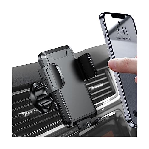 JNNJ Car Phone Holder, Universal Cell Phone Holder Stand Mount, 360°rotation Adjustable Stability Air Vent Phone Mount, Multifunctional Smartphones Holder for Windshield Vent (Black)
