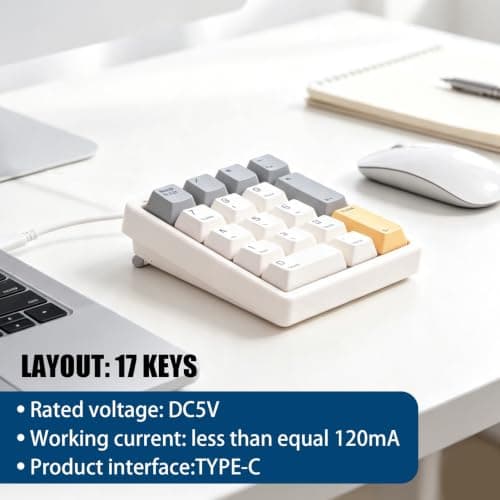 Erpmlyo Numeric Keypad 17 Keys Type-C Wired Numpad for Programming — view 5