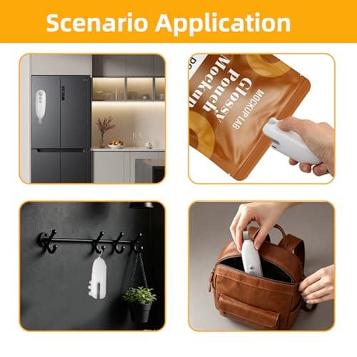2pcs Mini Bag Sealer, 2 in 1 Portable Handheld Mini Heat Sealer, Handheld Bag Heat Vacuum Sealer, Rechargeable Magnetic Easy Seal Bag Sealer, Packet Sealer for Snacks and Food Preservation Storage — view 5