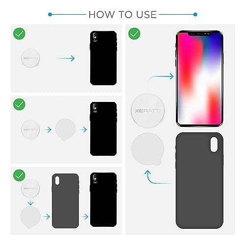 Xeratti 16 Piece Metal Plate Phone Accessories Pack, Premium Ultra Thin Metal Plates for Magnetic Phone Mounts, Car Phone Holders (White) — view 5