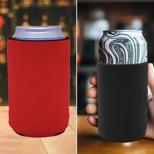 5 Pack Beer Cooler Sleeve, Insulated Can Coolers for Beer Bottles and Cans, Non-Slip Design in Navy Blue Red Black Dark Blue Pink, Ideal for Bars Outdoor Events and Celebrations — view 6