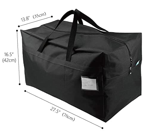 iwill CREATE PRO 70*42*35cm Waterproof Over-sized Christmas, Festival Decorations Organizer Storage Bag, Travel Duffel Bag, Back to School Carry Bag, Washable, Black — view 2