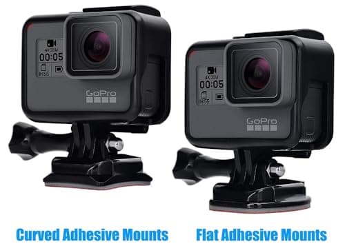 micros2u Adhesive Mount Kit Sticky pads for GoPro Hero 13 12 11 10 9 8 7 6 5 Black Silver Session Cameras Flat & Curved Helmet Mounting attachment Accessories for Go Pro Other Action Camera (10 Pack) — view 6