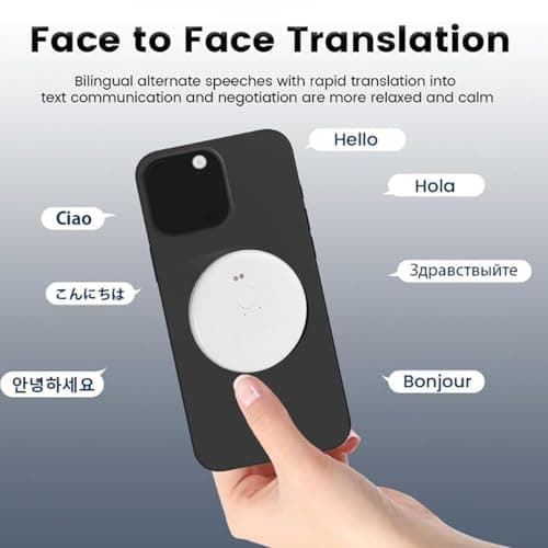 Cuifati 138 Language Translator Device Two Way Magnetic AI Translation Device Offline Voice Photo Video Call Translation for Business Learning Travel 2025 Portable Pocket (White) — view 4