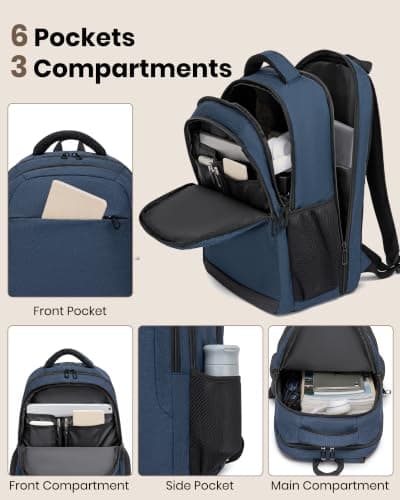 Shavont Laptop Backpack with 3 Compartments Lightweight Rucksack for Men — view 2