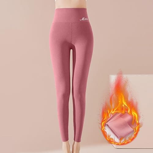 2025 Thermal Women's High Waisted Velvet Leggings Winter Models Can Wear Heat Large Size Seamless Thermal Pants (M) Hot Pink — view 3