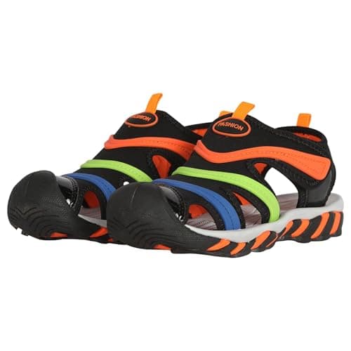 A2Z 4 Kids Boys Athletic Sandals Closed Toe Summer Holiday Beach Sports Mules - Sandal AZ3007 Multi 2 UK