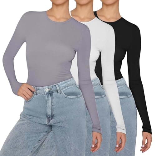 Cosy Jumpers Women 3 Pack Thermal Tops Womens Thermal Base Layers Cosy and Quick Dry Fabric,Long Sleeve Shirts Comfort for Hiking Skiing Long Sleeve Tops
